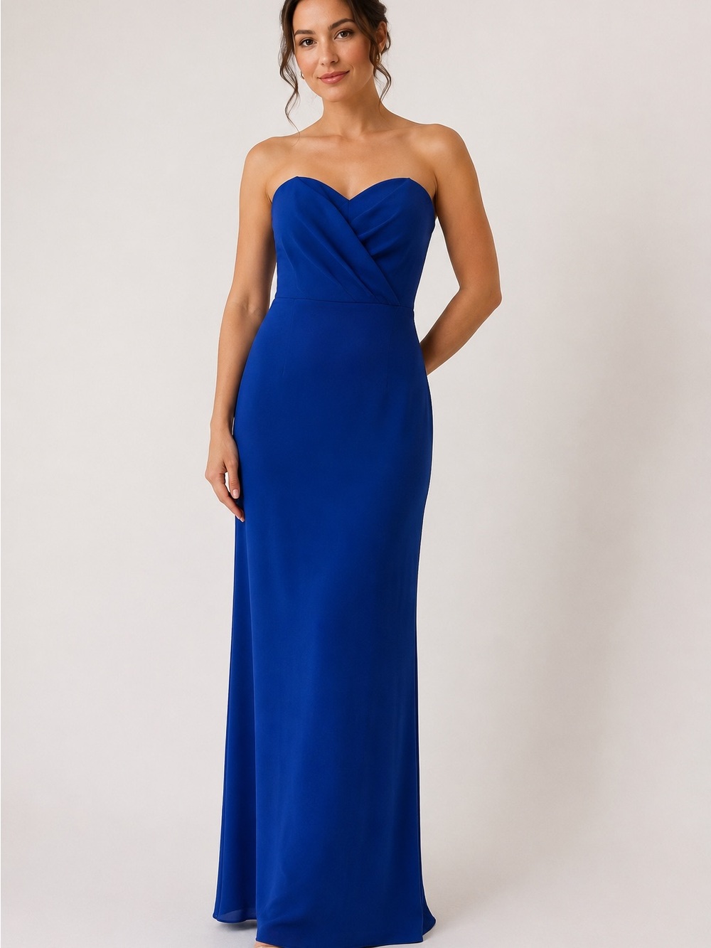 Calvin Klein Strapless Cobalt Blue Evening Gown